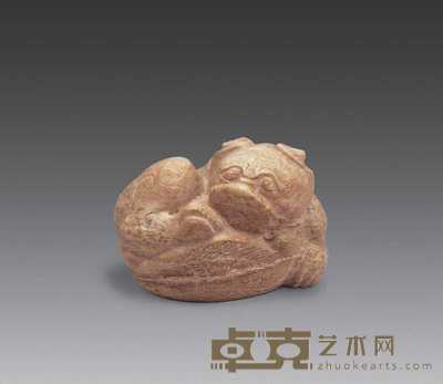 东汉 玉卧兽 高5cm；宽8.2cm